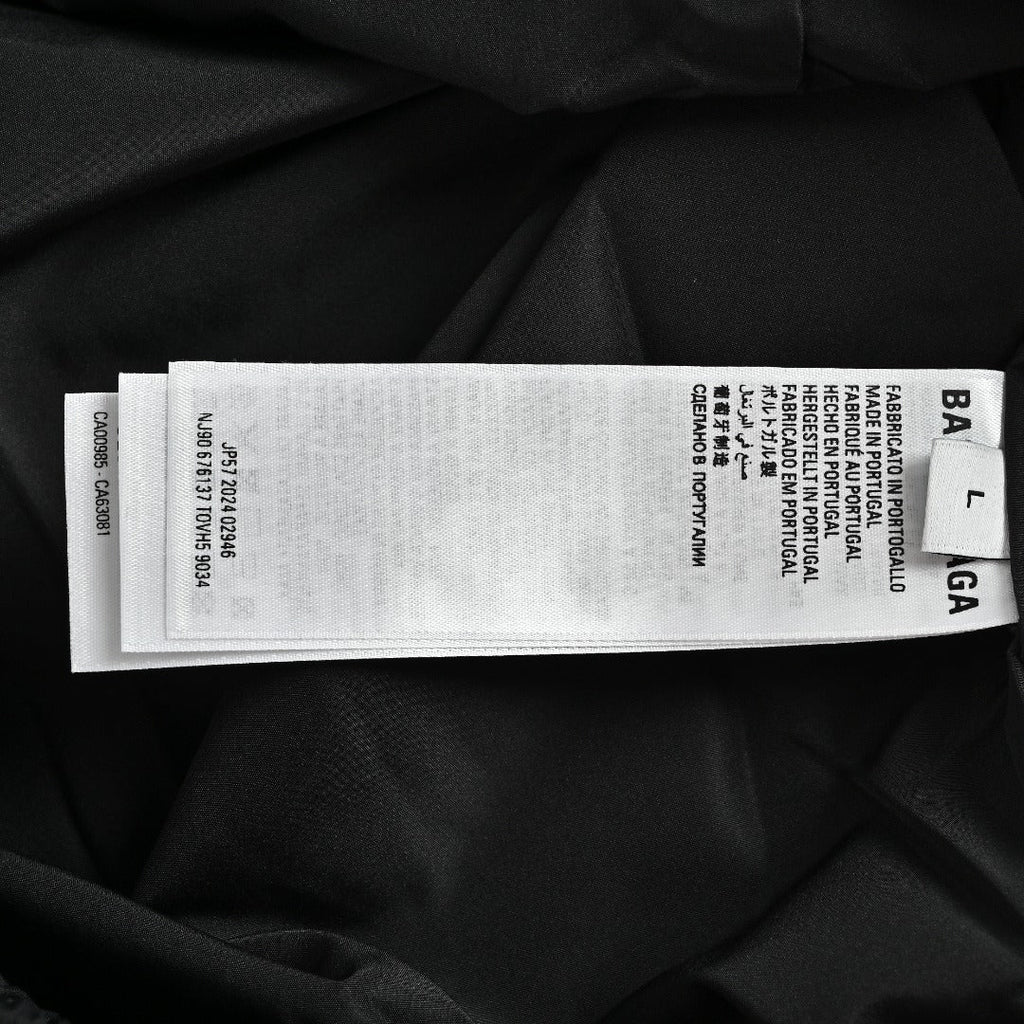 Balenciaga Side Woven Tape Chest 3M Embroidered Hooded Zip-Up Jacket