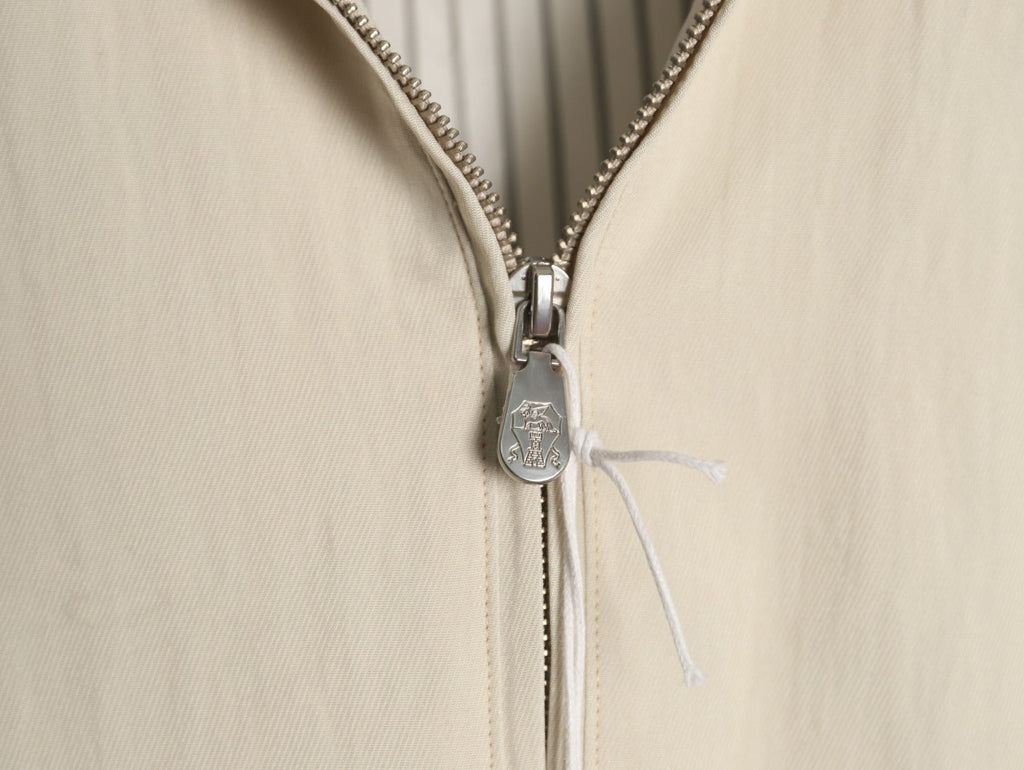 Brunello Cucinelli BC Travelwear Embroidered-Badge Stand-Collar Jacket - Beige