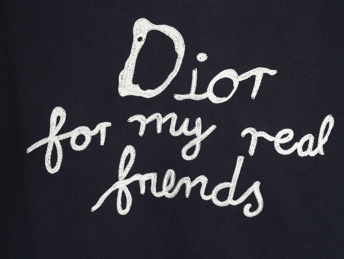 Dior “For My Real Friends” Slogan Hoodie - Black
