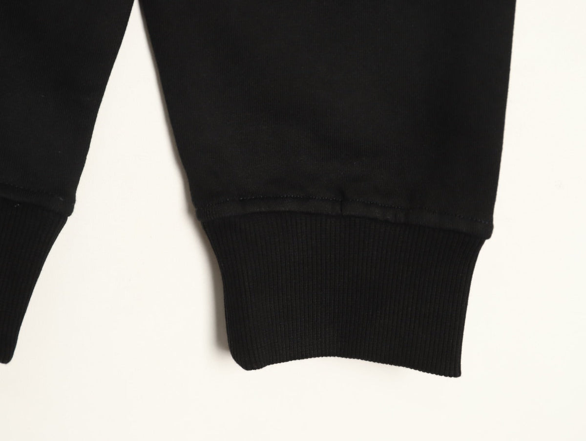Burberry 26FW Black Signature Embroidered Check-Panel Crewneck Sweatshirt