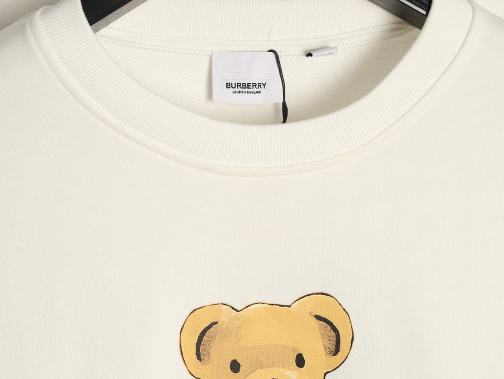 Burberry Teddy Bear Lettering Crewneck Sweatshirt - Cream