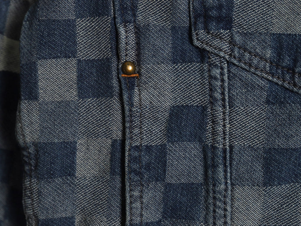 Louis Vuitton Mosaic-Style Denim Jacket - Gray and Black